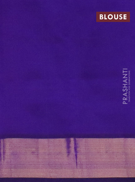 Semi silk cotton saree dual shade of pinkish orange and violet with zari woven buttas and zari oven border