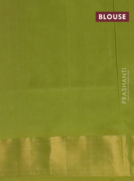 Semi silk cotton saree purple and light green with zari woven buttas and zari woven border