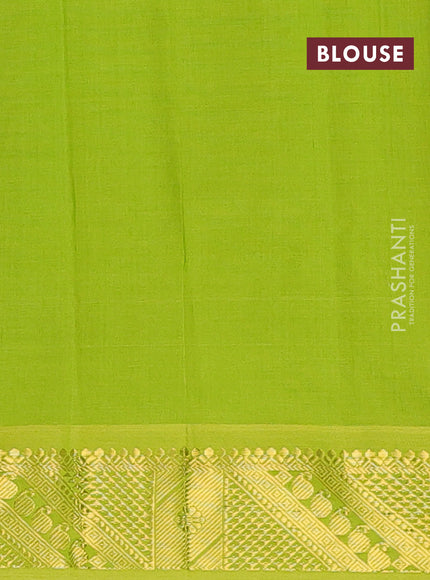 Semi silk cotton saree grey and light green with paisley zari woven buttas and zari woven border