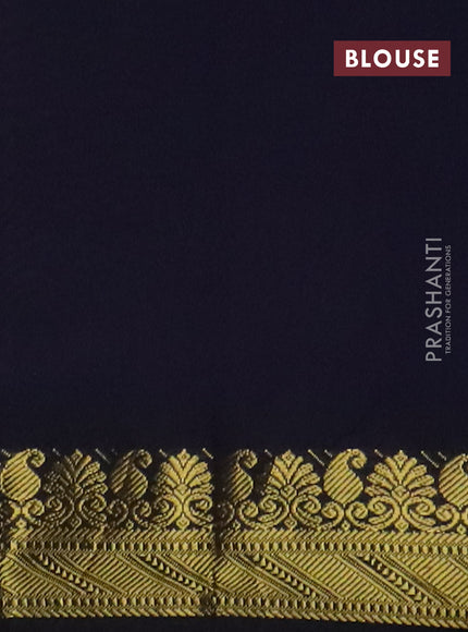 Semi silk cotton saree beige and navy blue with paisley zari woven buttas and zari woven border