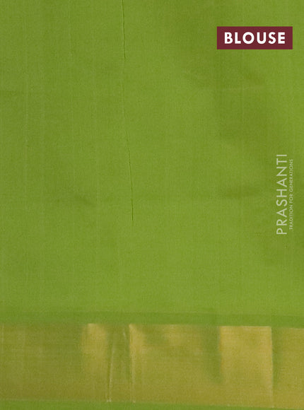 Semi silk cotton saree purple and light green with thread & zari woven buttas and zari woven border