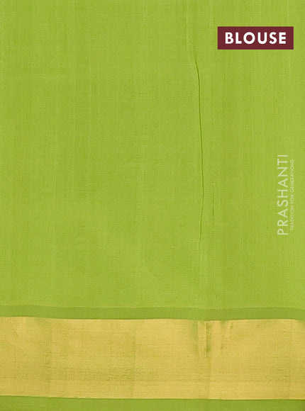 Semi silk cotton saree black and light green with thread & zari woven buttas and zari woven border