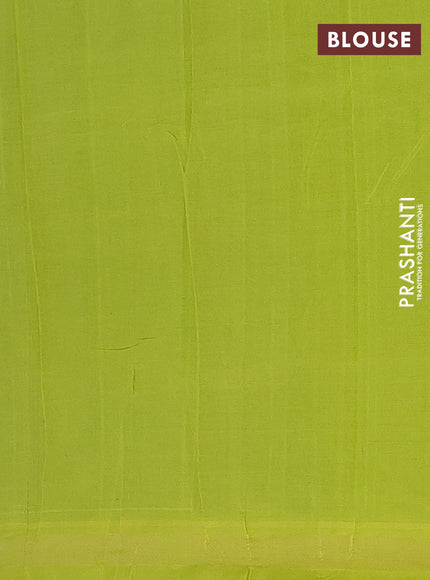 Semi silk cotton saree peacock green and light green with zari woven buttas and zari woven border