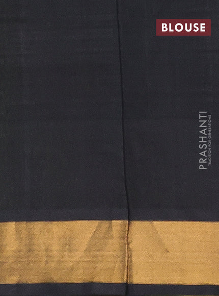 Semi silk cotton saree light green and black with zari woven buttas and zari woven border