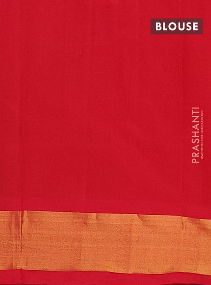 Semi silk cotton saree grey and red with allover zari woven buttas and zari woven border