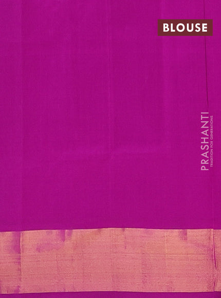 Semi silk cotton saree teal green and pink with allover zari woven buttas and zari woven border
