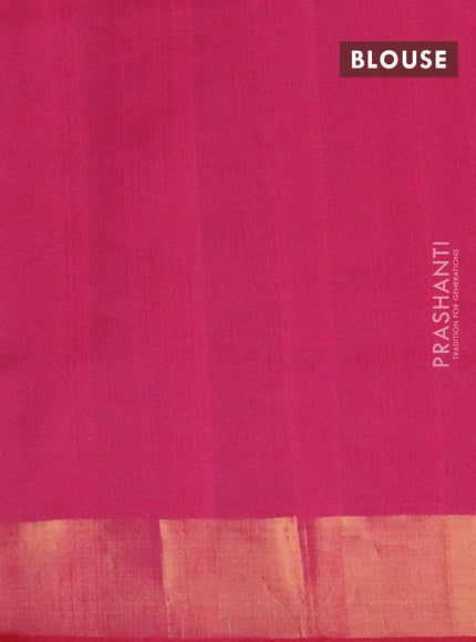 Semi silk cotton saree grey and pink with zari woven buttas and zari woven border