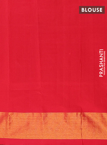 Semi silk cotton saree black and red with zari woven buttas and zari woven border
