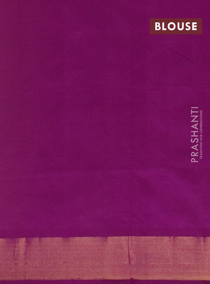Semi silk cotton saree yellow and magenta pink with zari woven buttas and zari woven border