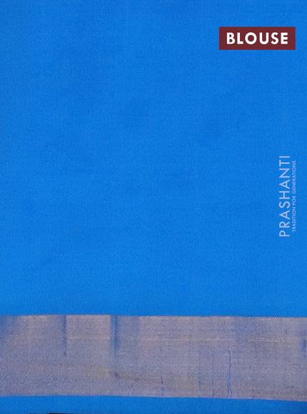 Semi silk cotton saree coffee brown and cs blue with zari woven buttas and zari woven border