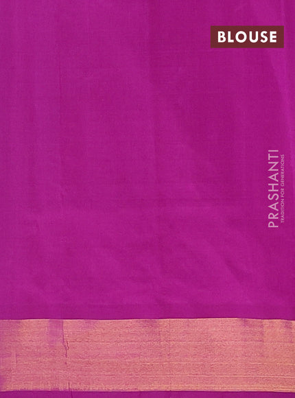 Semi silk cotton saree pale yellow and magenta pink with zari woven buttas and zari woven border