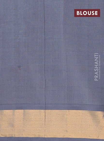 Semi silk cotton saree pink and grey with zari woven buttas and zari woven border
