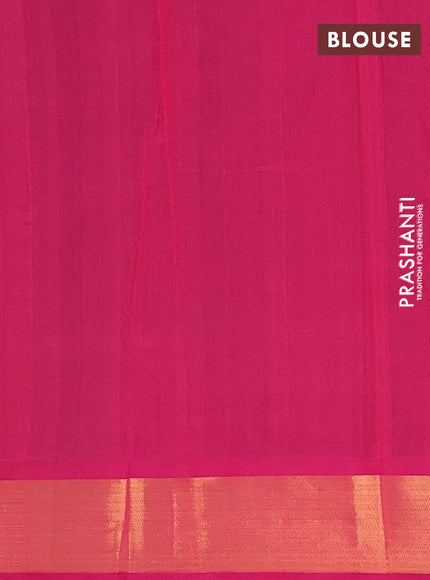 Semi silk cotton saree peacock blue and pink with annam zari woven buttas and zari woven border