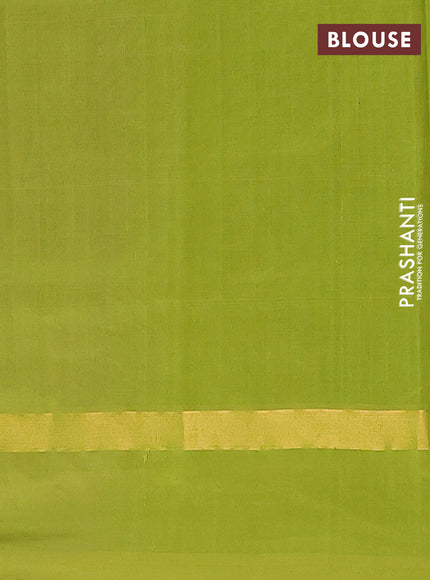 Semi silk cotton saree light pink and light green with allover thread checks & zari buttas and zari woven simple border
