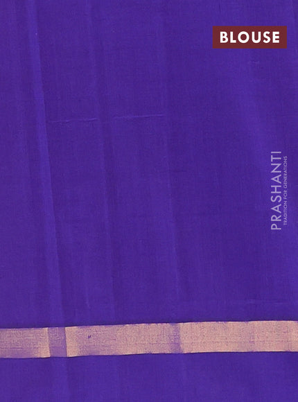 Semi silk cotton saree mustard yellow and blue with allover thread checks & zari buttas and zari woven simple border