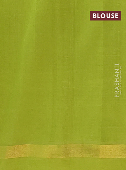 Semi silk cotton saree red and light green with allover thread checks & zari buttas and zari woven simple border