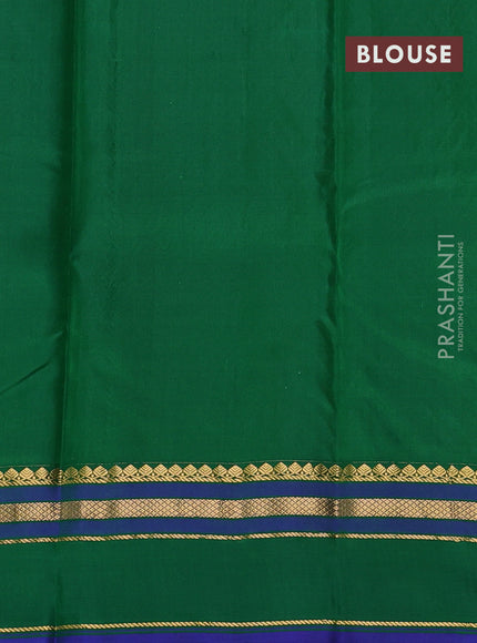 Pure kanchipram silk saree dark pink and purple with zari woven buttas and zari woven border