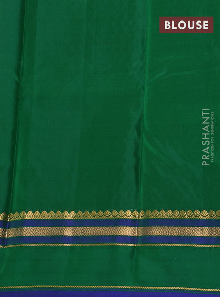 Pure kanchipram silk saree mustard yellow and green with zari woven buttas and zari woven border