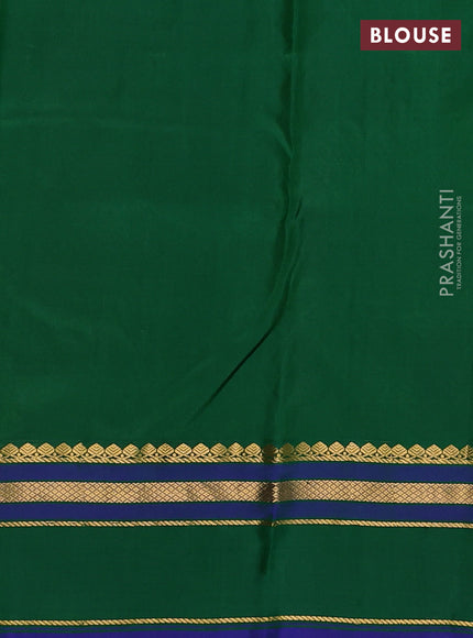 Pure kanchipram silk saree pink and green with zari woven buttas and zari woven border
