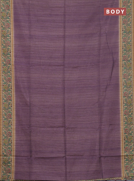 Art tussar saree pastel purple and beige with allover prints and patola printed border