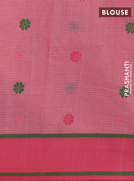 Handloom kota saree peach shade and peach pink with thread woven buttas and rettapet border