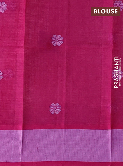 Handloom kota saree baby lavender and magenta pink with floral thread woven buttas and rettapet border