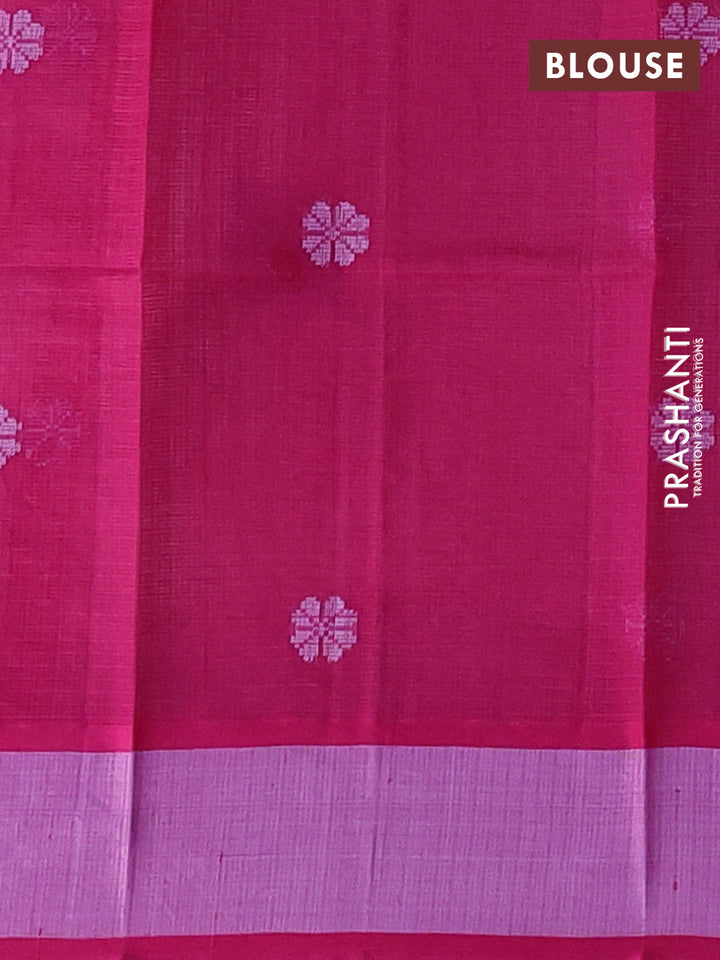 Handloom kota saree baby lavender and magenta pink with floral thread woven buttas and rettapet border