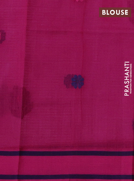 Handloom kota saree mild lavender and pink with floral thread woven buttas and rettapet border