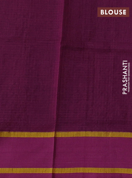 Handloom kota saree mild peach pink shade and deep purple with thread woven buttas and rettapet border