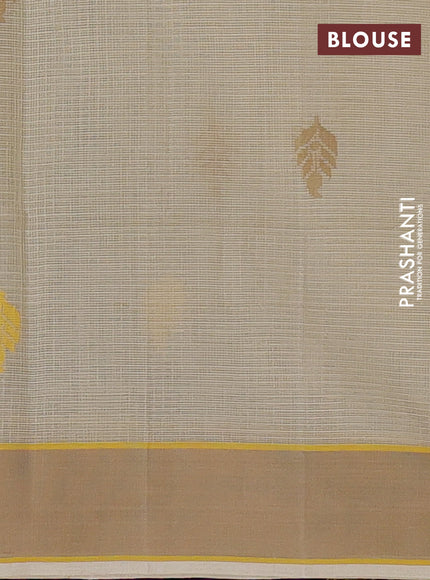 Handloom kota saree cream and beige with thread woven buttas and rettapet border
