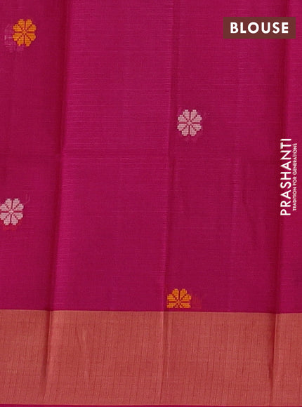 Handloom kota saree dark peach and pink with thread woven buttas and rettapet border