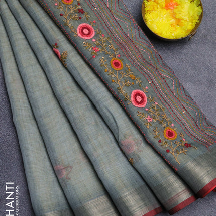 Collection image for: Linen Embroidered Sarees