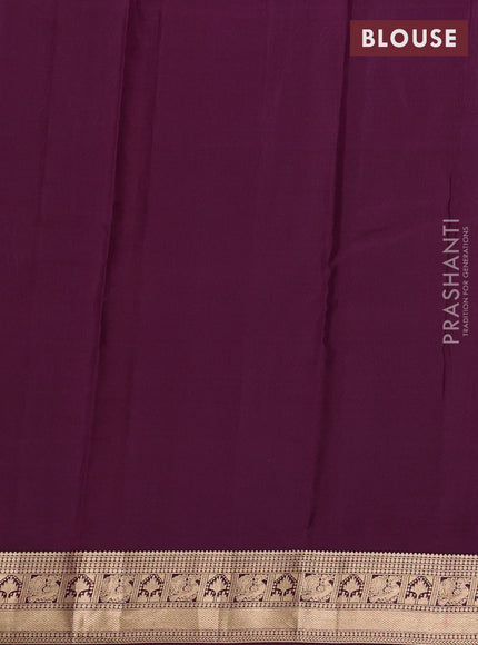 Kanchipuram silk saree magenta pink and wine shade with allover zari woven buttas and zari woven border