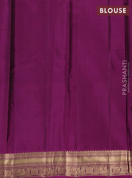 Kanchipuram silk saree violet and magenta pink with allover zari woven buttas and zari woven border