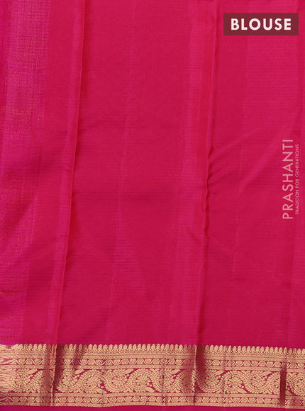 Kanchipuram silk saree orange and pink with allover zari weaves & buttas and zari woven border