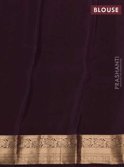 Kanchipuram silk saree rustic orange and coffee brown with allover zari woven buttas and zari woven border