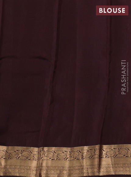 Kanchipuram silk saree rustic orange and coffee brown with allover zari woven buttas and zari woven border