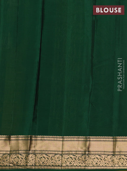 Kanchipuram silk saree mehendi green and green with allover zari woven buttas and rich zari woven border