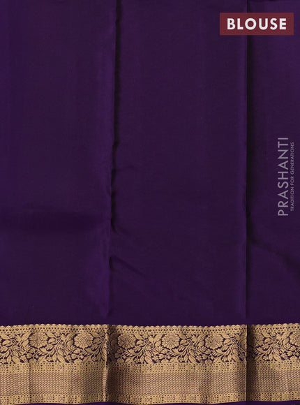 Kanchipuram silk saree pastel green and violet with allover zari woven buttas and zari woven border