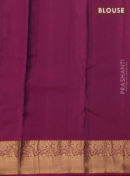 Kanchipuram silk saree navy blue and wine shade with allover zari woven buttas and zari woven border