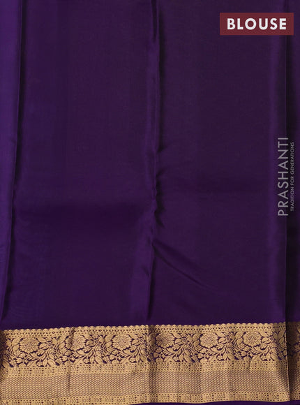 Kanchipuram silk saree bluish grey and violet with allover zari woven buttas and zari woven border