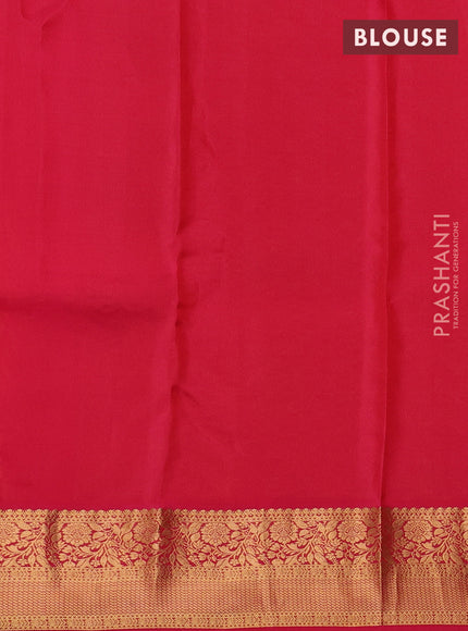 Kanchipuram silk saree orange and pink with allover zari woven buttas and zari woven border