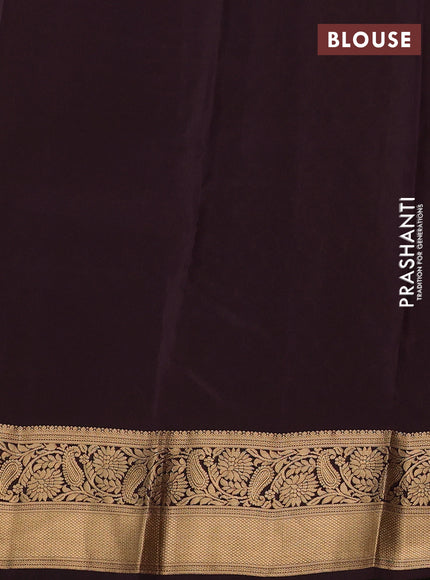 Kanchipuram silk saree dark mustard and coffee brown with allover zari woven buttas and zari woven border