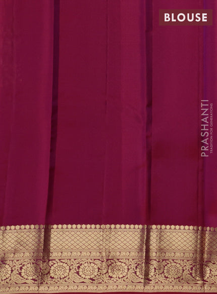 Kanchipuram silk saree deep purple and wine shade with allover zari woven buttas and zari woven border