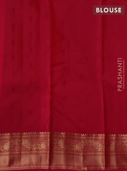 Kanchipuram silk saree orange and pink with allover zari woven buttas and zari woven border