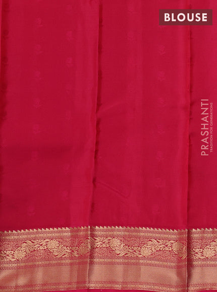 Kanchipuram silk saree purple and pink with allover zari woven buttas and zari woven border