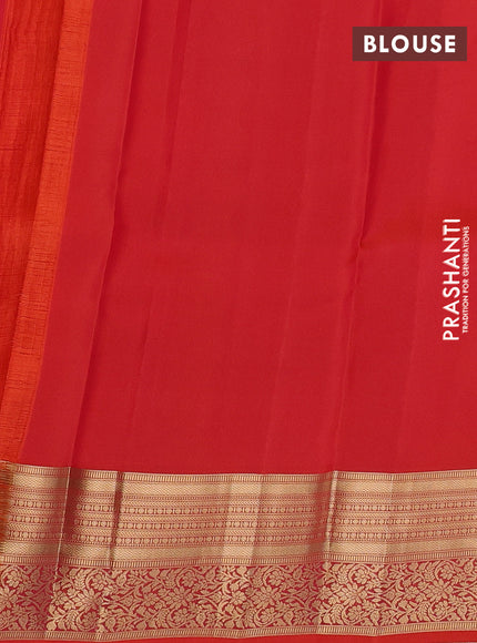 Kanchipuram silk saree deep purple and red with allover zari woven buttas and zari woven border