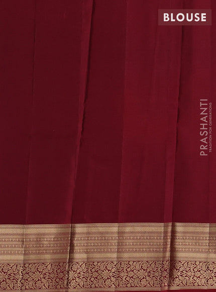 Kanchipuram silk saree dark mustard and maroon with allover zari woven buttas and zari woven border