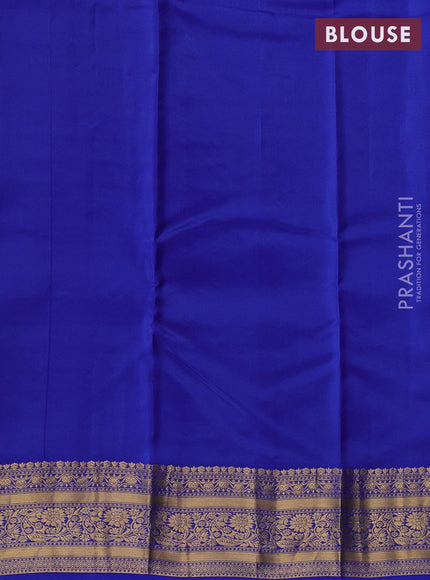 Kanchipuram silk saree blue with allover zari woven buttas and zari woven border