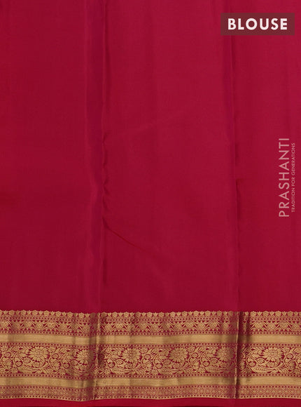 Kanchipuram silk saree tomato pink with allover zari woven buttas and zari woven border